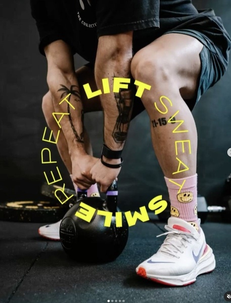 athletic socks, gym socks, crew socks, workout socks, sports socks, novelty socks, brand awareness, new arrival, lifestyle, modern typography, energetic, playful, yellow, black, neutral
